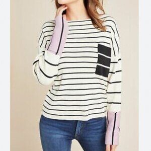 ANTHROPOLOGIE Faye Striped Slouchy Sweater